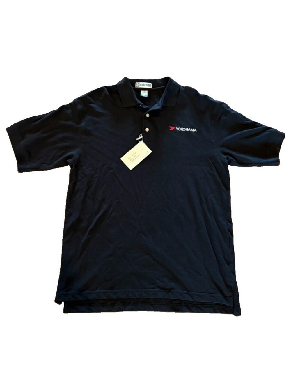 NEW Yokohama Tire Polo Shirt Mens L Black Extreme 85014 NWT Embroidered Cotton